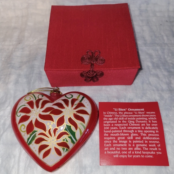 Pier 1 Other - Pier 1 "Li Bien" Elegant Red Heart Ornament 2010